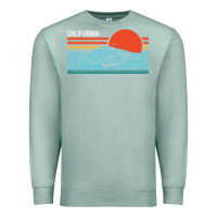 Seafoam vintage california wave surf retro 80s california beach surfing Premium Sweatshirt - linhVisuals