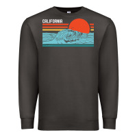 Smoke vintage california wave surf retro 80s california beach surfing Premium Sweatshirt - linhVisuals