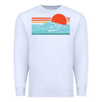 White vintage california wave surf retro 80s california beach surfing Premium Sweatshirt - linhVisuals