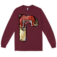 Burgundy farm life alphabet lowercase letters r Long Sleeve Tee - BundleAndBundleShop
