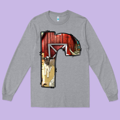 Farm Life Alphabet Lowercase Letters R Long Sleeve Tee Designed By Bundleandbundleshop
