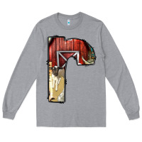 Heather Grey farm life alphabet lowercase letters r Long Sleeve Tee - BundleAndBundleShop