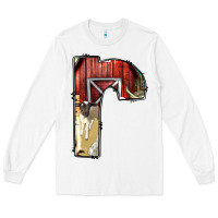 White farm life alphabet lowercase letters r Long Sleeve Tee - BundleAndBundleShop