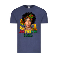 Vintage Denim juneteenth 1865 black woman Vintage Tee - FaDigitalArtStudio