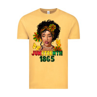 Vintage Mustard juneteenth 1865 black woman Vintage Tee - FaDigitalArtStudio
