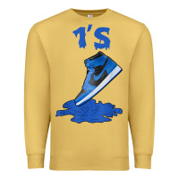 Antique Gold 1 retro high og dark marina blue tee shoes dripping got em t shirt Premium Sweatshirt - linhVisuals
