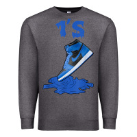 Charcoal Heather 1 retro high og dark marina blue tee shoes dripping got em t shirt Premium Sweatshirt - linhVisuals