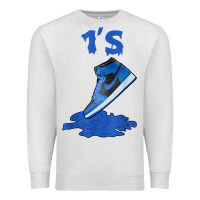 Oatmeal Heather 1 retro high og dark marina blue tee shoes dripping got em t shirt Premium Sweatshirt - linhVisuals