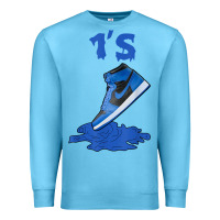 Ocean Blue 1 retro high og dark marina blue tee shoes dripping got em t shirt Premium Sweatshirt - linhVisuals