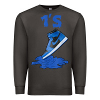 Smoke 1 retro high og dark marina blue tee shoes dripping got em t shirt Premium Sweatshirt - linhVisuals