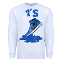 White 1 retro high og dark marina blue tee shoes dripping got em t shirt Premium Sweatshirt - linhVisuals