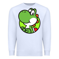White Cartoon Yoshi Premium Sweatshirt - linhVisuals