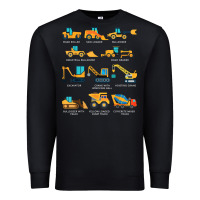 Black construction excavator vehicle boys builder heavy equipment t shirt Premium Sweatshirt - linhVisuals