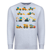 Heather Grey construction excavator vehicle boys builder heavy equipment t shirt Premium Sweatshirt - linhVisuals
