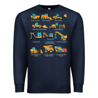 Navy construction excavator vehicle boys builder heavy equipment t shirt Premium Sweatshirt - linhVisuals