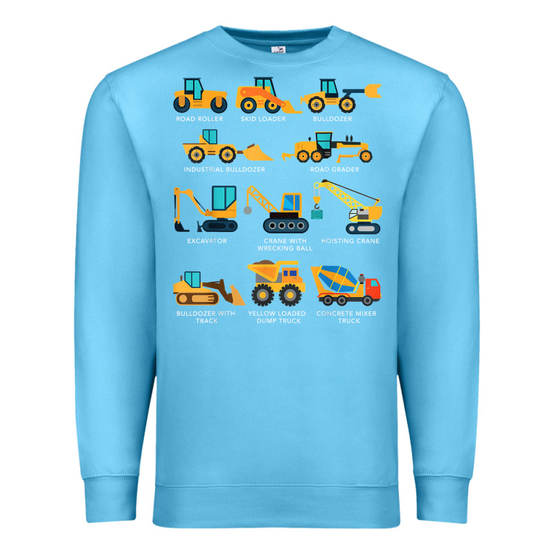 Construction Excavator Vehicle Boys Builder Heavy Equipment T Shirt Premium Sweatshirt by linhVisuals | Teevron