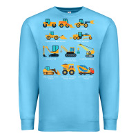 Ocean Blue construction excavator vehicle boys builder heavy equipment t shirt Premium Sweatshirt - linhVisuals
