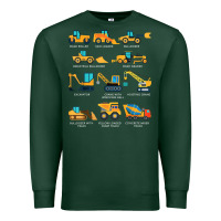 Sports Green construction excavator vehicle boys builder heavy equipment t shirt Premium Sweatshirt - linhVisuals