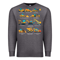 Charcoal Heather construction excavator vehicle boys builder heavy equipment t shirt Premium Sweatshirt - linhVisuals