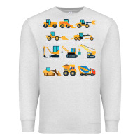 Oatmeal Heather construction excavator vehicle boys builder heavy equipment t shirt Premium Sweatshirt - linhVisuals