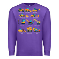 Purple construction excavator vehicle boys builder heavy equipment t shirt Premium Sweatshirt - linhVisuals