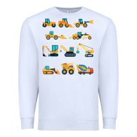 White construction excavator vehicle boys builder heavy equipment t shirt Premium Sweatshirt - linhVisuals