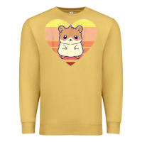 Antique Gold cute hamster design retro heart shape vintage t shirt Premium Sweatshirt - linhVisuals