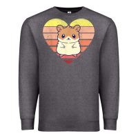 Charcoal Heather cute hamster design retro heart shape vintage t shirt Premium Sweatshirt - linhVisuals