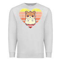 Dove Grey cute hamster design retro heart shape vintage t shirt Premium Sweatshirt - linhVisuals