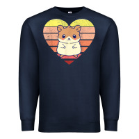 Navy cute hamster design retro heart shape vintage t shirt Premium Sweatshirt - linhVisuals