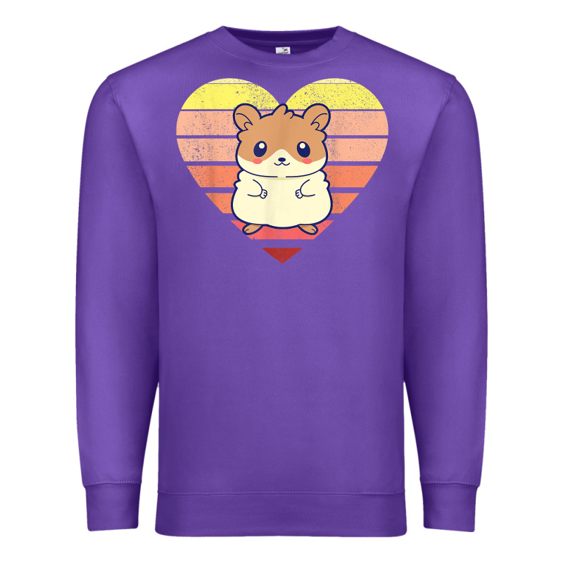 Cute Hamster Design Retro Heart Shape Vintage T Shirt Premium Sweatshirt by linhVisuals | Teevron