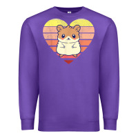 Purple cute hamster design retro heart shape vintage t shirt Premium Sweatshirt - linhVisuals