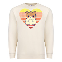 Sandshell cute hamster design retro heart shape vintage t shirt Premium Sweatshirt - linhVisuals