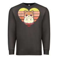 Smoke cute hamster design retro heart shape vintage t shirt Premium Sweatshirt - linhVisuals