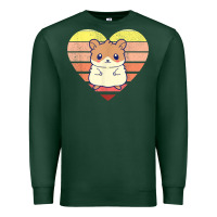 Sports Green cute hamster design retro heart shape vintage t shirt Premium Sweatshirt - linhVisuals