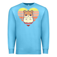 Ocean Blue cute hamster design retro heart shape vintage t shirt Premium Sweatshirt - linhVisuals