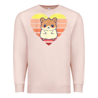 Pale Pink cute hamster design retro heart shape vintage t shirt Premium Sweatshirt - linhVisuals