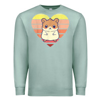 Seafoam cute hamster design retro heart shape vintage t shirt Premium Sweatshirt - linhVisuals