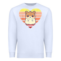 White cute hamster design retro heart shape vintage t shirt Premium Sweatshirt - linhVisuals
