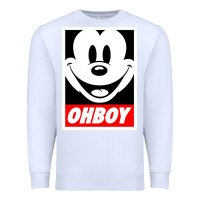 White ohboy Premium Sweatshirt - linhVisuals