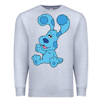 Heather Grey blues clues on red sofa Premium Sweatshirt - linhVisuals