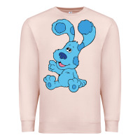 Pale Pink blues clues on red sofa Premium Sweatshirt - linhVisuals