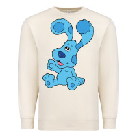 Sandshell blues clues on red sofa Premium Sweatshirt - linhVisuals
