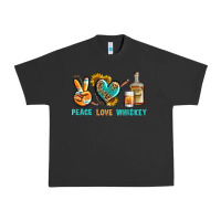 Pigment Black Peace Love Whiskey Urban Heavy Tee - BundleAndBundleShop