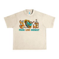 Sandshell Peace Love Whiskey Urban Heavy Tee - BundleAndBundleShop