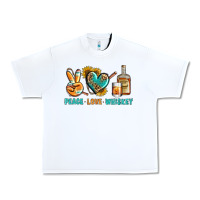 White Peace Love Whiskey Urban Heavy Tee - BundleAndBundleShop
