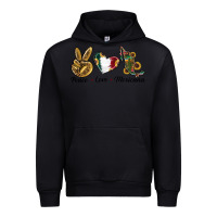 Black Peace Love Mexicana Urban Hoodie - RanaPortraitStore