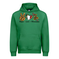 Emerald Peace Love Mexicana Urban Hoodie - RanaPortraitStore