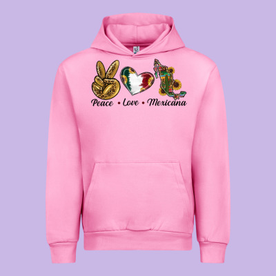 Peace Love Mexicana Urban Hoodie Designed By Ranaportraitstore