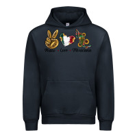 Navy Peace Love Mexicana Urban Hoodie - RanaPortraitStore